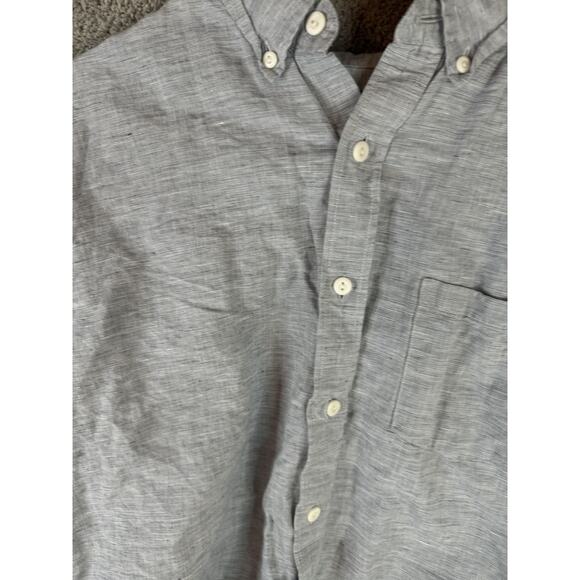 J.Crew Linen Shirt Mens Medium Light Blue Button Down Baird McNutt Long Sleeve - Picture 5 of 13